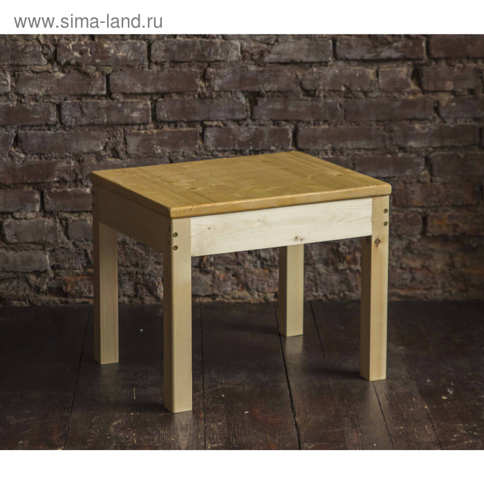 Столик кофейный, 600×500×500 мм, массив сосны, без покрытия - Фото 1