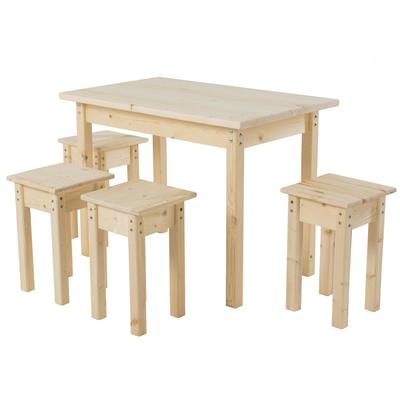 Деревянный табурет, 300×300×450 мм, массив сосны, без покрытия