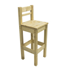 Барный стул с высокой спинкой, 400×400×1150 мм, массив сосны, без покрытия - фото 298217830