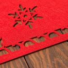 Салфетка декоративная Доляна "Снежинка", цв,красный,40*26 см, фетр - фото 4281007