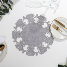Салфетка новогодняя декоративная Доляна «Колокольчики», цвет серый, d 30 см, фетр - фото 20963976