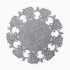 Салфетка новогодняя декоративная Доляна «Колокольчики», цвет серый, d 30 см, фетр - фото 4281010