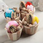 Набор банный, 4 предмета: мочалка 2 шт, расчёска, массажёр - Фото 6