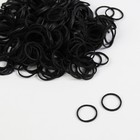 Силиконовые резинки для волос, набор, d = 1,5 см, 50 гр, цвет чёрный - фото 8857879
