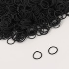 Силиконовые резинки для волос, набор, d = 1,5 см, 100 гр, цвет чёрный - фото 320242302