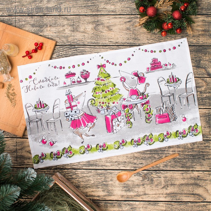 Полотенце кухонное «Сладкого Нового Года» 35х60см - Фото 1