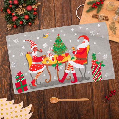 Полотенце "Доляна" Дед Мороз 35х60см,100% хл 160 г/м2