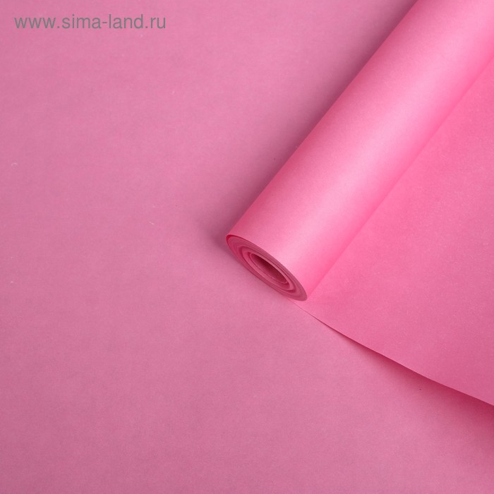 Бумага для декора и флористики, крафт, двусторонняя, нежно-розовая, однотонная, рулон 1шт., 0,5 х 10 м - Фото 1