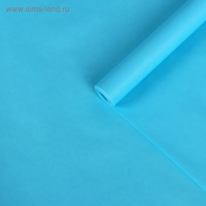 Бумага для декора и флористики, крафт, двусторонняя, бирюзовая, однотонная, рулон 1шт., 0,5 х 10 м - Фото 1