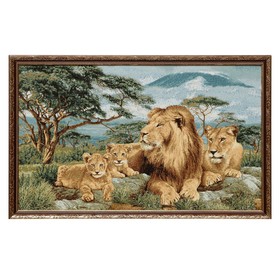 Гобеленовая картина "Африканские львы" 77х50 см