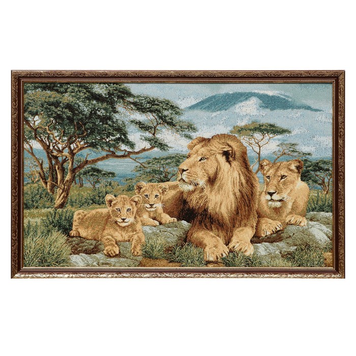 Гобеленовая картина "Африканские львы" 77х50 см - Фото 1