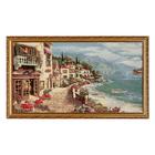 Гобеленовая картина "Ресторан на набережной" 66х38 см рамка МИКС - фото 24376881
