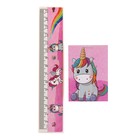 Набор настольный детский «Единорог» (подставка+2 карандаша+линейка+точилка+ластик+блокнот 8 листов) - Фото 4