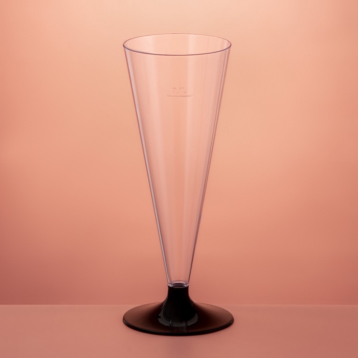 Фужер пластиковый одноразовый для шампанского «Конус», 150 мл, прозрачный, ножка МИКС