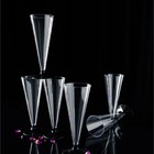 Фужер пластиковый одноразовый для шампанского «Конус», 150 мл, с чёрной ножкой, цвет прозрачный - Фото 4
