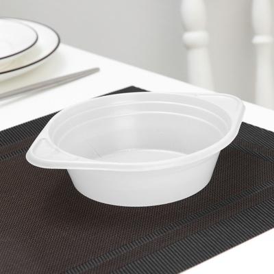 Тарелка одноразовая суповая, 500 мл, пластик, белая