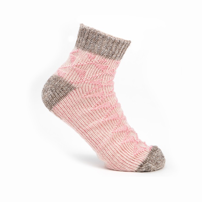 Носки для девочки шерстяные укороченные цвет розовый, размер 14-16 - Фото 1