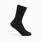 Носки мужские шерстяные цвет чёрный рубчик, размер 25 - Фото 1