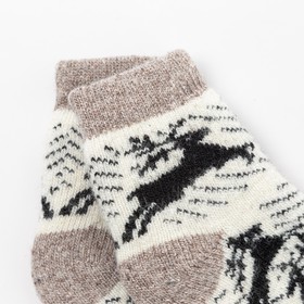 Носки детские шерстяные «Олени», белые, размер 20