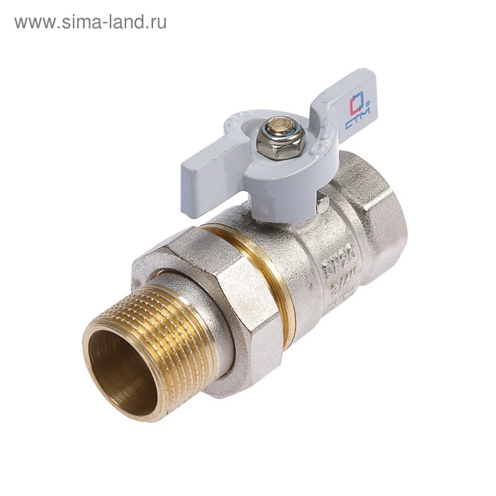 Кран шаровой «СТМ» СТАНДАРТ, с американкой 3/4", бабочка - Фото 1