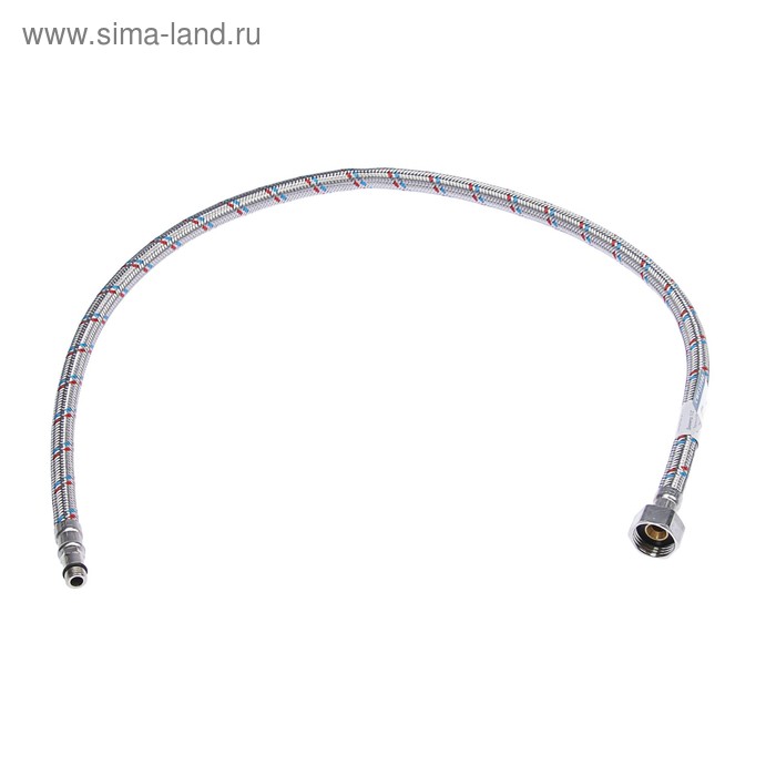 Подводка для смесителя «СТМ», М10, 80 см, нержавеющая сталь, короткий штуцер - Фото 1