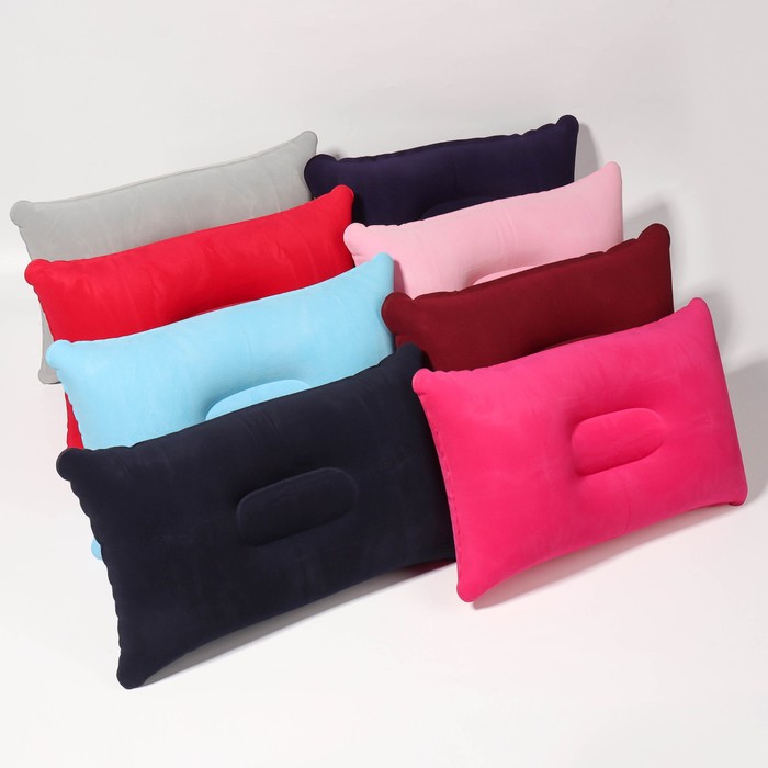 Подушка дорожная, надувная, 24 × 37 см, цвет МИКС - Фото 1