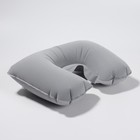 Подушка для шеи дорожная, надувная, 38 × 24 см, цвет серый - фото 9231991