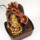 Фонтан настольный от сети "Ганеша у водопада с лотосами" 20х16х13 см - фото 20964557