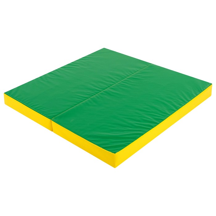 Мат ONLYTOP, 100х100х10 см, 1 сложение, цвет зелёный/жёлтый - фото 1909957234