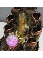 Фонтан настольный с подсветкой «Будда у скалы с чашами», от сети, 26×20×20 см, МИКС 4444854
