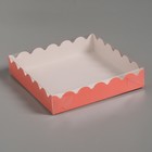 Коробочка для печенья с PVC крышкой, красная, 15 х 15 х 3 см - Фото 1