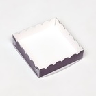 Коробочка для печенья с PVC крышкой, сиреневая, 12 х 12 х 3 см - фото 321186919