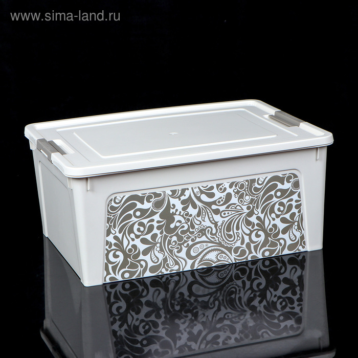 Контейнер для хранения с крышкой Smart Box, 7,9 л, 32×25×14 см, с декором Home, цвет МИКС - Фото 1