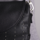 Сумка женская, отдел на молнии, наружный карман, 2 боковых кармана, длинный ремень, цвет чёрный - Фото 3