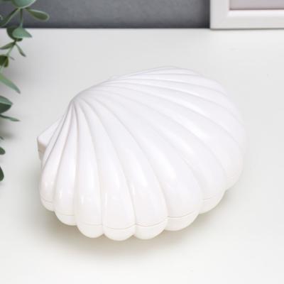 Шкатулка музыкальная механическая «Белая ракушка», пластик, 7.5×15.5×12 см