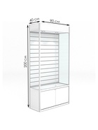 Витрина из ЛДСП 2000×900×400 мм, задняя стенка экономпанель, накопитель, белая - Фото 2