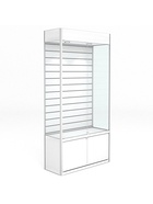 Витрина из ЛДСП 2000×900×400 мм, задняя стенка экономпанель, накопитель, белая - Фото 3