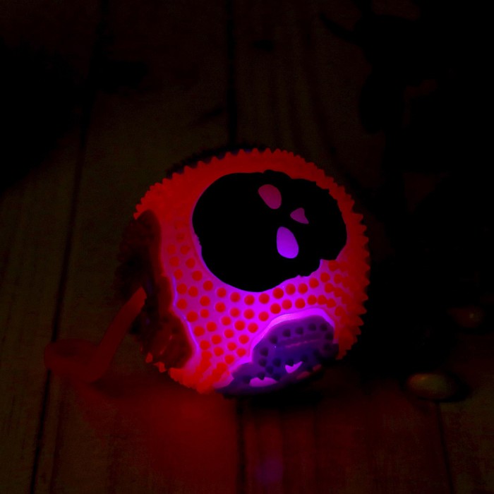 Мяч «Череп», световой, с пищалкой, цвета МИКС - фото 1884951298