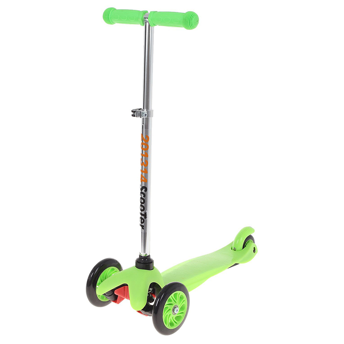 Самокат стальной TROLY OT-033, три колёса PU, d=125 и 80 мм, цвет зелёный, до 40 кг - Фото 1