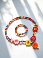 Набор детских украшений Выбражулька «Весёлые цветы ромашки», 2 предмета: кулон, браслет d=5 см - Фото 4