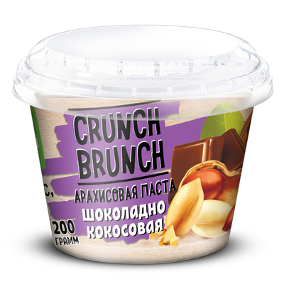 Арахисовая паста СRUNCH-BRUNCH, шоколадно-кокосовая, 200 г