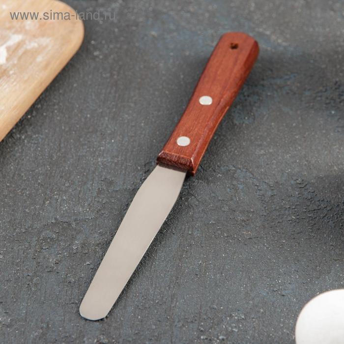 Кондитерская лопатка - палетка, прямая, 19 см, рабочая часть 10 см, цвет коричневый - Фото 1