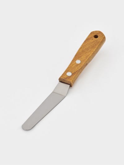 Кондитерская лопатка - палетка, изогнутая, 19 см, рабочая часть 10 см, для блинов, коричневая