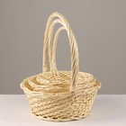 Набор корзин плетёных 3 шт., ива натуральная - Фото 2