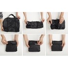 Сумка дорожная, складная в косметичку, отдел на молнии, наружный карман, цвет чёрный - Фото 2