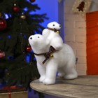 Светодиодная фигура «Медведица и медвежонок» 27 × 26 × 12 см, флок, батарейки ААх2 (не в комплекте), свечение тёплое белое - Фото 2