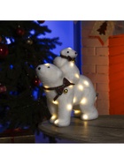 Светодиодная фигура «Медведица и медвежонок» 27×26×12 см, флок, батарейки ААх2 (не в комплекте), свечение тёплое белое - Фото 5