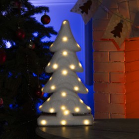 Фигура световая "Белая ёлочка", 28 LED, 22х12х40 см, фиксинг, от батар., Т/БЕЛЫЙ