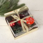 Подсвечник со свечой "Цветок, шарики" 11х5,5 см - фото 27128054