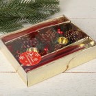 Свеча новогодняя с подсвечником «Красные колокольчики», набор 4 шт., 4×13.5×17 см, красная - Фото 2